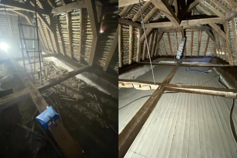 Traitement de bois charpente au Château de la Plume à Belleville-en-Beaujolais, Belleville-en-Beaujolais, JPM 3D